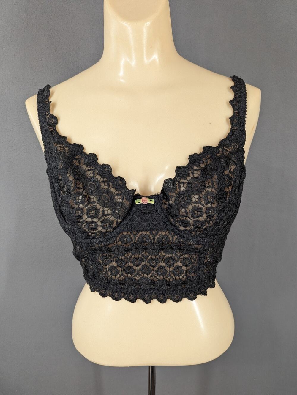 Victoria's Secret Vintage 1990s Sheer Lace 36C Bustier